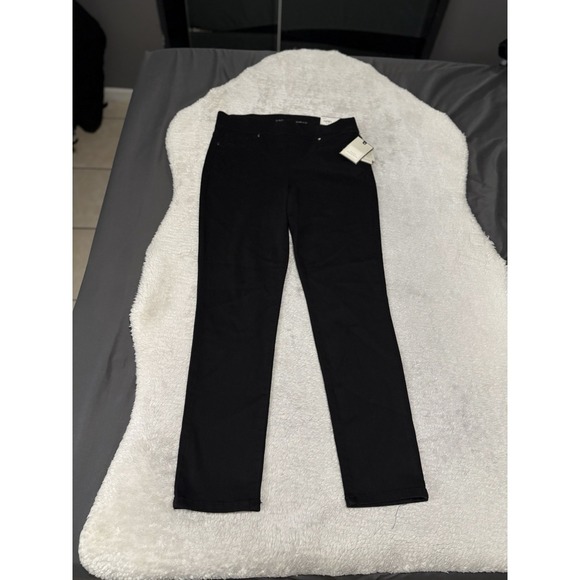 Dana Buchman Pants - New‎ Dana Buchman Pull On Denim Black Pants Size Medium Slim Straight